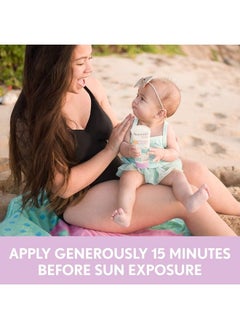 Aveeno Baby Continuous Protection Zinc Oxide Mineral Sunscreen Lotion for Sensitive Skin, Broad Spectrum SPF 50, Paraben- & Tear-Free, Sweat- & Water-Resistant, Travel-Size, 2 x 3 fl. oz  - Image 4