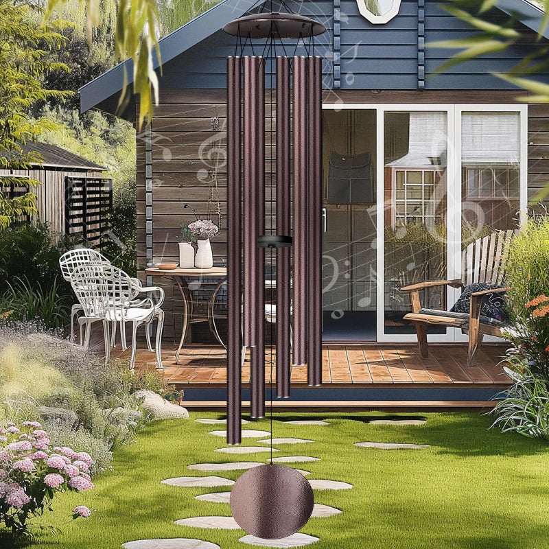 URNETERN 66 Large Wind Chimes for Outside Deep Tone 6 Thickened 12 Tubes Tuned Relaxing Melody Wind Chime Windchimes Outdoors for Garden Patio Decor Great Gift Idea for Your Loved One Bronze 66 - Image 2