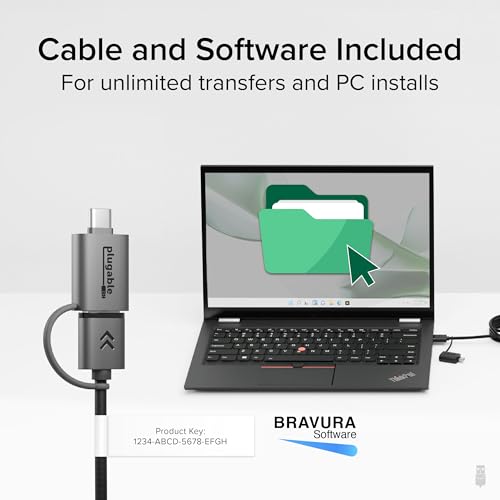 Plugable USB Data Transfer Cable PC to PC, Compatible with Windows USB C and USB 3.0, Transfer Files to New Computer with Included Bravura Easy Computer Sync Software, 6.6ft (USBC-TRAN) - Image 5