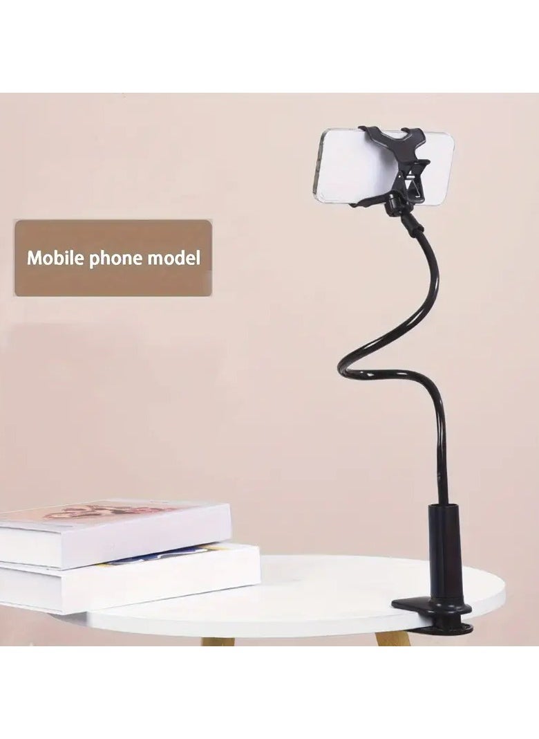 NIBEMINENT 1pc Cell Phone Clip On Stand Holder - With Grip Flexible Long Arm Lazy Bracket Mount Clamp For IPhone 15 Pro Max, 12 13 14  - Image 2