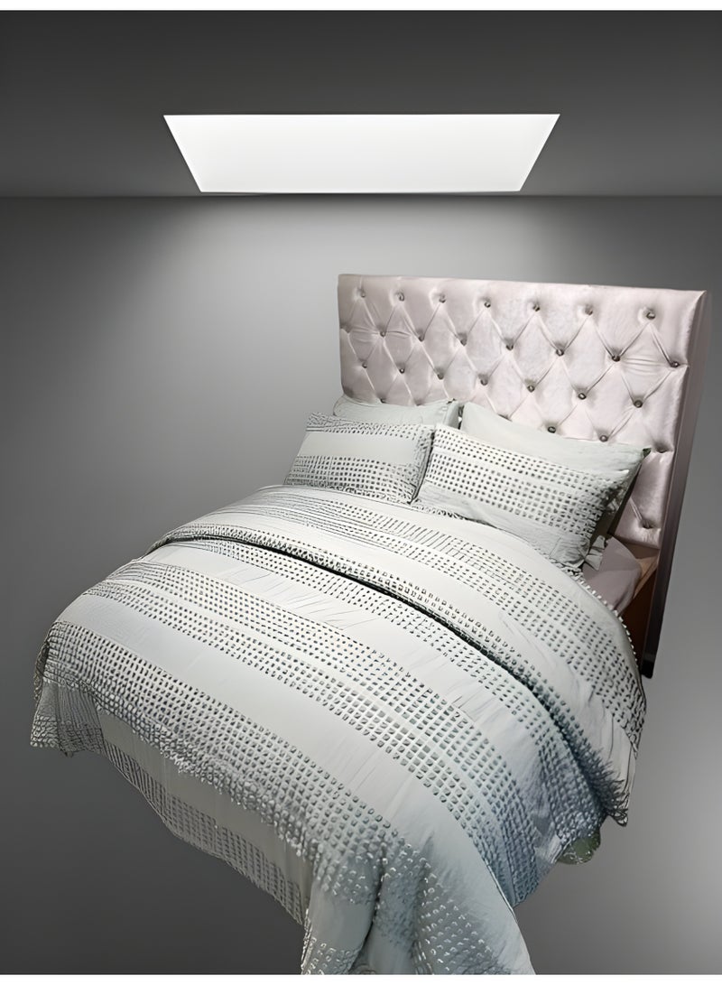 HOMETOPIA Hometopia 6-Piece King Size Comforter Bedding Set – Ultra-Soft Quilted Blanket 230×260 cm with Deep Fitted Sheet 200×200+30 cm & 4 Pillow Covers 50×75 cm – Breathable, Hypoallergenic, All-Season Microfiber Bed Set with Elegant Embossed Design for Double Bed, Hotel, Guestroom, Daily Use – Machine Washable & Fade-Resistant  - Image 1