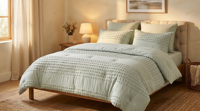 HOMETOPIA Luxury King Size 6-Piece Comforter Set 264×229 cm – Embossed Fabric, Ultra Soft & Breathable Fabric, Comfortable, All-Season Use, Premium Quality, Ideal for AC Rooms & Home Use in Saudi Arabia. - Image 3