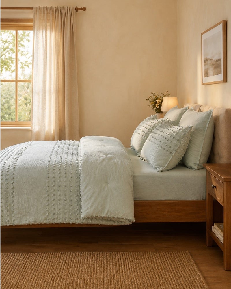 HOMETOPIA Luxury King Size 6-Piece Comforter Set 264×229 cm – Embossed Fabric, Ultra Soft & Breathable Fabric, Comfortable, All-Season Use, Premium Quality, Ideal for AC Rooms & Home Use in Saudi Arabia. - Image 4
