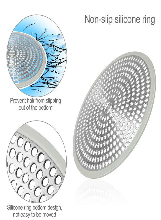 LEKEYE Shower Drain Hair Catcher | Strainer | Shower Stall Drain Cover | Bathroom Drain Protector Stainless Steel and Silicone(Light Gray) - Image 5