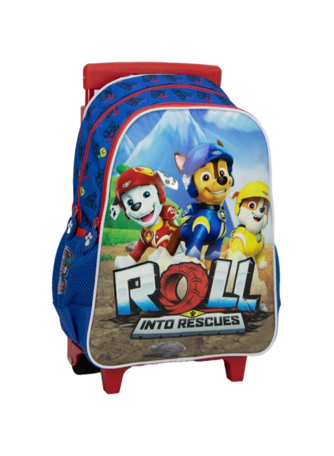 SunCe Paw Patrol Roll into Rescues 2-Compartment Zipper Closure Trolley Backpack Multicolour 14.3 x 11.02 x 5.11 Inch SUNS-3081PTS - Image 1