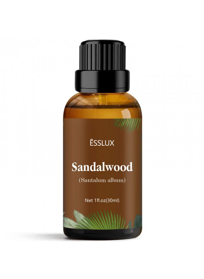 ESSLUX Sandalwood Essential Oil, ESSLUX Aromatherapy Essential Oils for Diffuser, Massage, Incense, Candle Making, Perfume, 30 ml  - Image 1