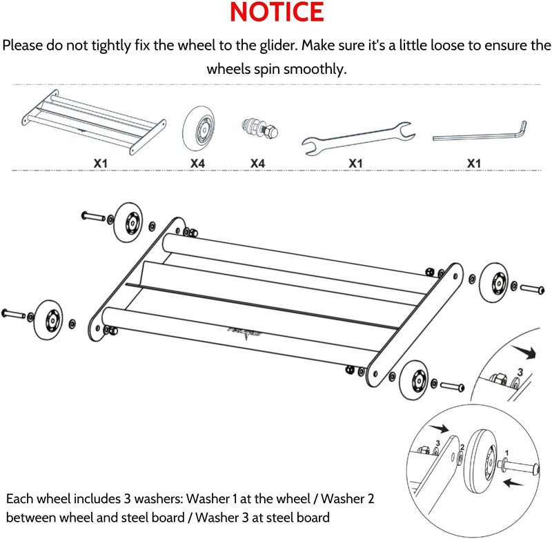 Yes4All Glute Ham Glider, Exercise Wheels for Home Gym Fitness, Glute Hamstring, Booty Building - Image 2