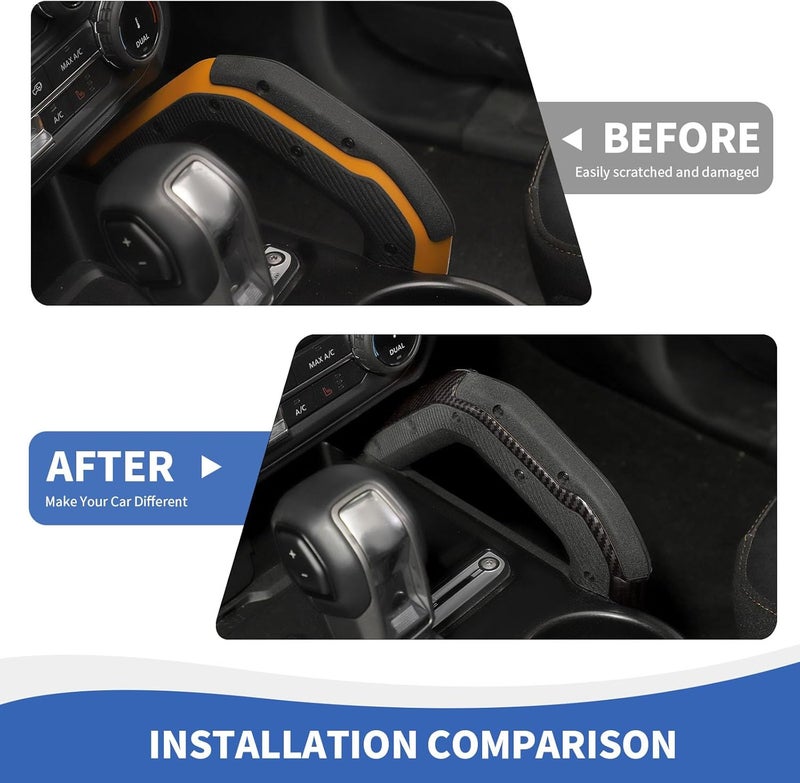 RAZPOY Center Console Dash Grab Handle Cover Trim Compatible with 20212024 Ford Bronco Interior Accessories Carbon Fiber Not for Bronco Sport - Image 5