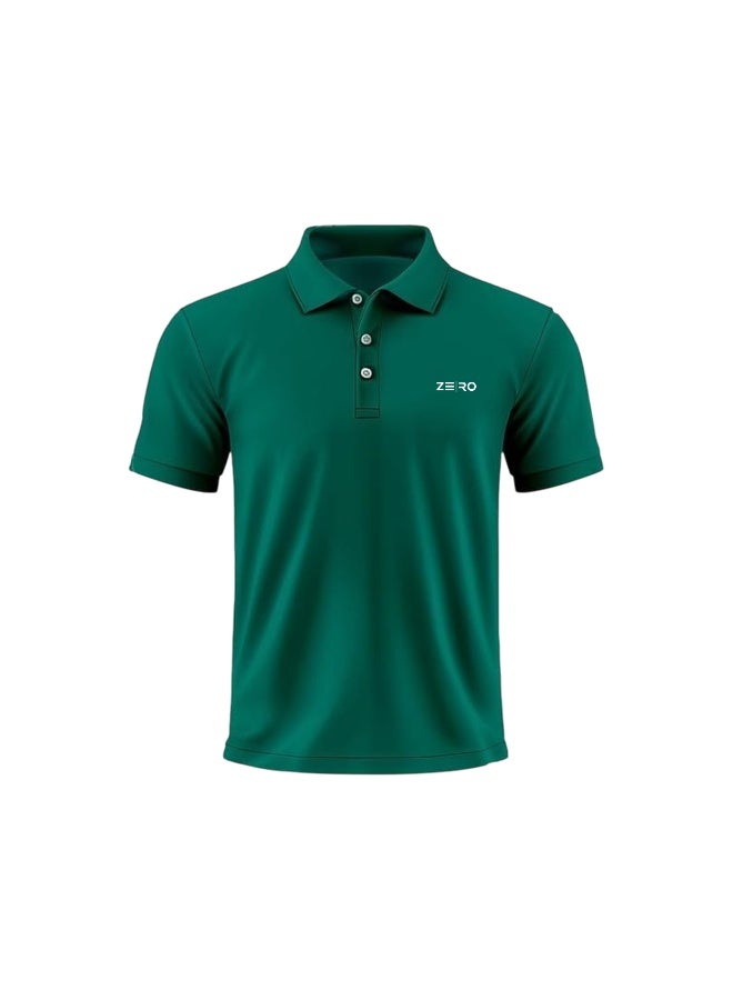 ZE|RO Men’s Slim Fit Collar Polo T-Shirts - Army Green - Image 1