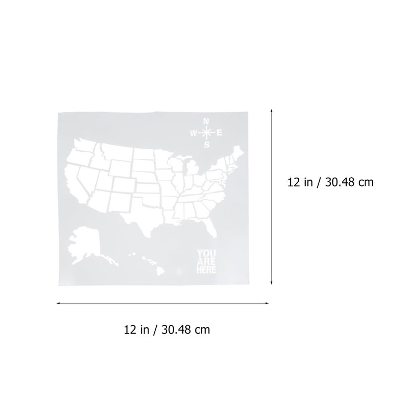 1PC DIY American Elements Map Hollow Spray Template Painting Stencil for Painting Wall Wood Paper Fabrics (US Map 30x30cm) - Image 3