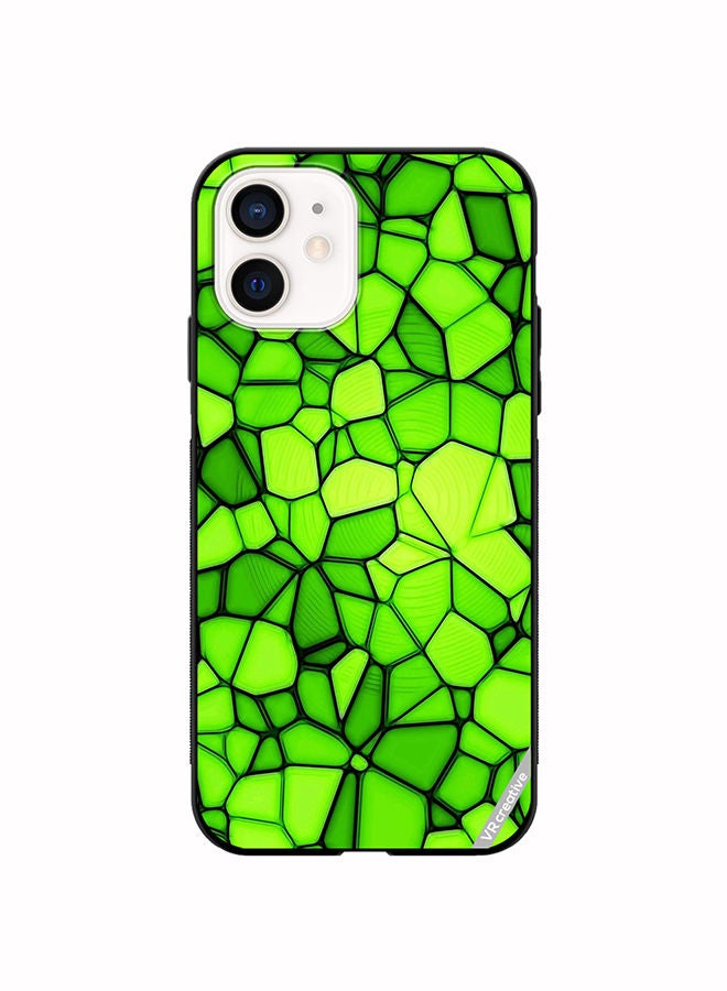 VR CREATIVE Protective Case Cover For Apple iPhone 12 mini Green Abstract Design Multicolour - Image 1