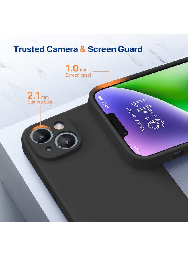 ميراكيس جراب Miracase مصمم لهاتف iPhone 14 Plus مع واقي شاشة، [حماية محسنة للكاميرا]، جراب سيليكون سائل مقاوم للصدمات مع بطانة من الألياف الدقيقة، 6.7 بوصة (أسود) - Image 4