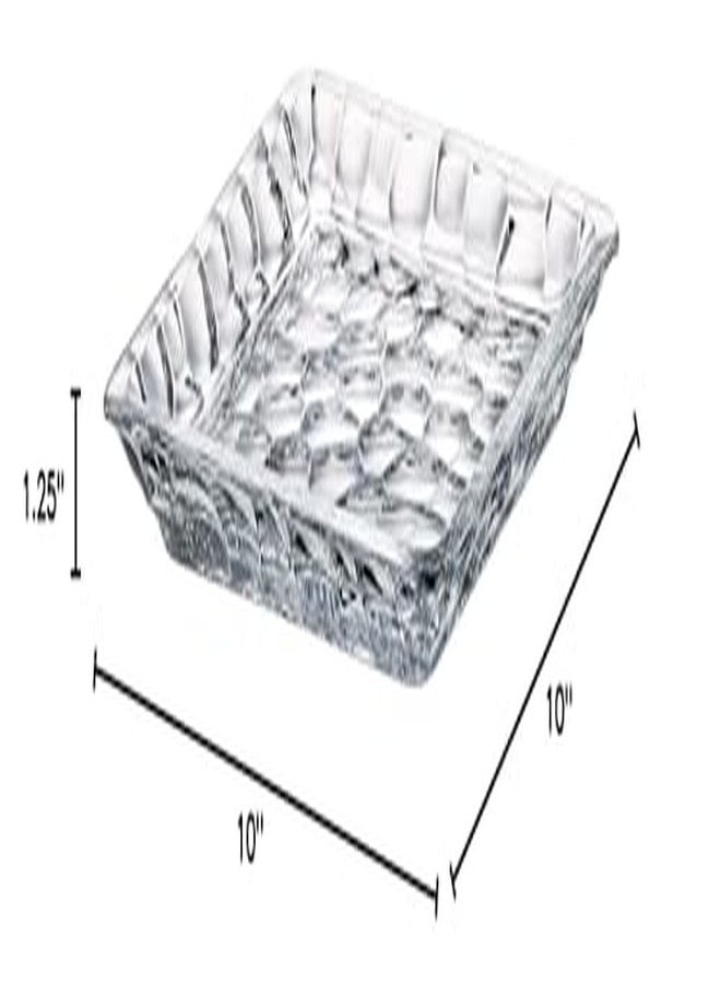 بارسكي طبق/صينية تقديم من زجاج بارسكي - سطح خارجي محبب - للخبز - الكيك - الفاكهة - مربع 10 بوصات - جودة أوروبية - صنع - Image 2