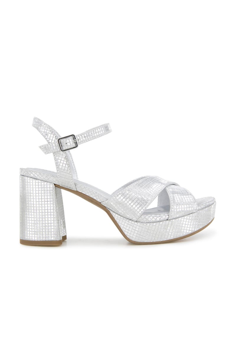 Kenneth Cole Reaction Reaction by Kenneth Cole REEVA PLATFORM SILVER GRID METALLIC 7.5 - Image 2