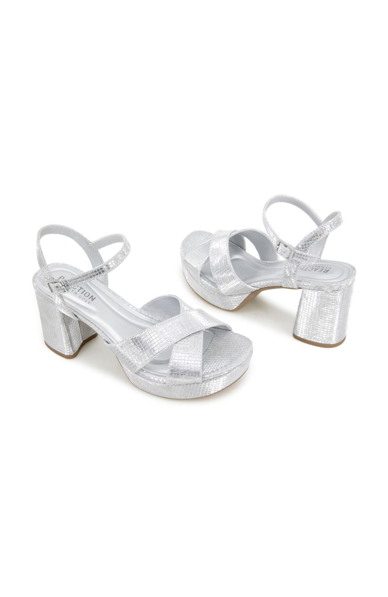 Kenneth Cole Reaction Reaction by Kenneth Cole REEVA PLATFORM SILVER GRID METALLIC 7.5 - Image 3