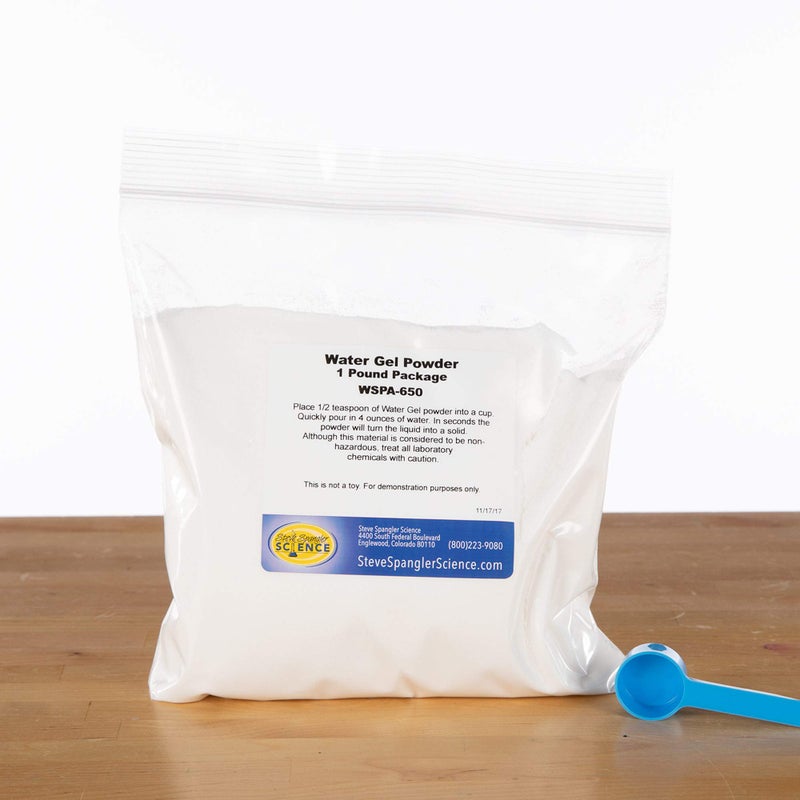 Steve Spangler Science Steve Spangler's Water Gel, 454g (1lb) Jar, Sodium Polyacrylate, Make Water Disappear! - Image 1
