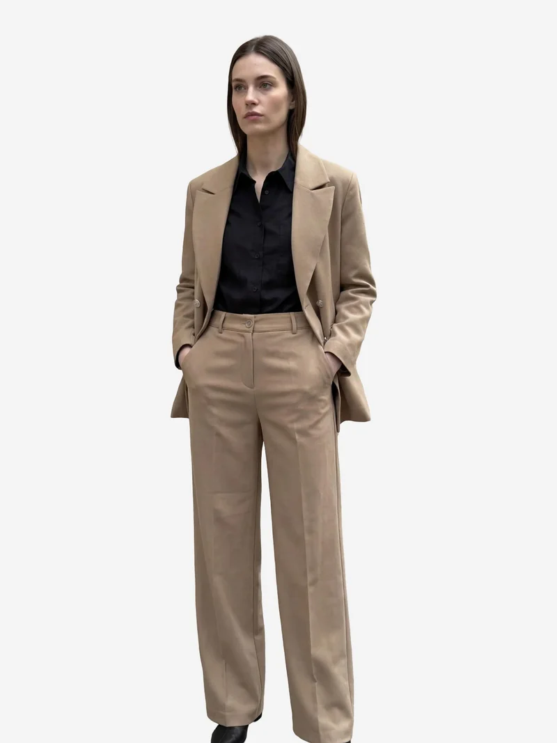MY FASHION Camel Brown MY FASHION Buttoned Blazer Jacket for Women | Best Price UAE