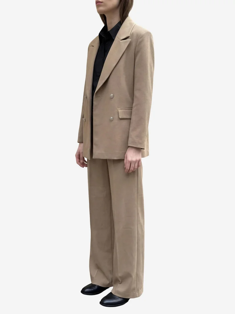 MY FASHION Camel Brown MY FASHION Buttoned Blazer Jacket for Women | Best Price UAE