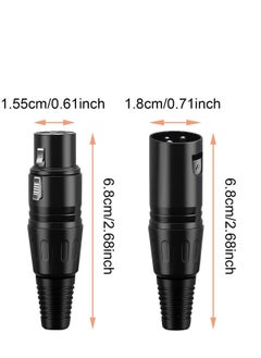 Excefore 10 قطع من موصلات XLR، 5 موصلات XLR للميكروفون من الذكور و5 موصلات XLR للميكروفون من الإناث، 3 دبابيس ميكروفون منخفض الضوضاء للغاية ومقبس صوت عالي التوصيل  - Image 4