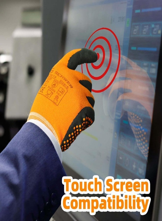 Schwer 3 Pairs LT5619 Work Gloves MicroFoam Nitrile Coated, ANSI A1 Cut Resistant Working Gloves with Grip, Micro Dot Palm, Touchscreen Capable, for Automotive Electronic Assembly (Large) - Image 4