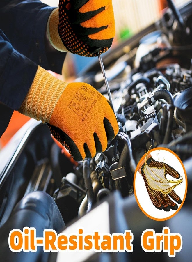 Schwer 3 Pairs LT5619 Work Gloves MicroFoam Nitrile Coated, ANSI A1 Cut Resistant Working Gloves with Grip, Micro Dot Palm, Touchscreen Capable, for Automotive Electronic Assembly (Large) - Image 3