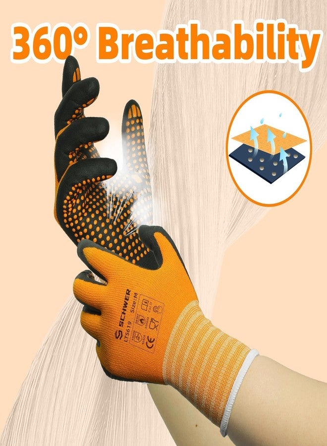 Schwer 3 Pairs LT5619 Work Gloves MicroFoam Nitrile Coated, ANSI A1 Cut Resistant Working Gloves with Grip, Micro Dot Palm, Touchscreen Capable, for Automotive Electronic Assembly (Large) - Image 2