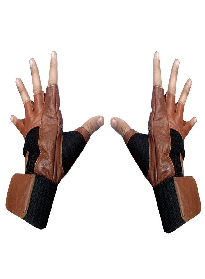 DRAUSS Power Muscles Gym Gloves, Cycling Gloves, Riding Gloves, Stretchable Size for Both Men and Women, Odor-Free and Clean- Tan - Image 4