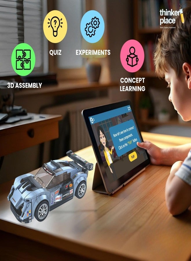 ThinkerPlace Cobalt Racer 2-in-1 Robot & Sports Car (229 Pieces) | Learn About Machines | Building Block Set for Kids Age 6+ | STEM Educational Toy | Build, Play & Learn | Science & Learning Toy - Image 4