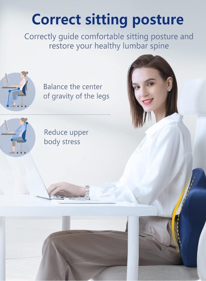 Memory Foam Lumbar Support Pillow for Office Chair Back Pain Relief Adjustable Strap Cushion for Car Computer and Gaming Chairs - Image 3