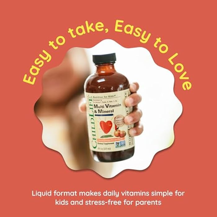 CHILDLIFE ESSENTIALS Kids Multivitamin & Mineral - Kids Vitamins, Liquid Multivitamin, Toddler Multivitamins, Liquid Vitamins, Baby Multivitamin - Natural Orange & Mango, 8 Fl Oz (Pack of 1) - Image 4