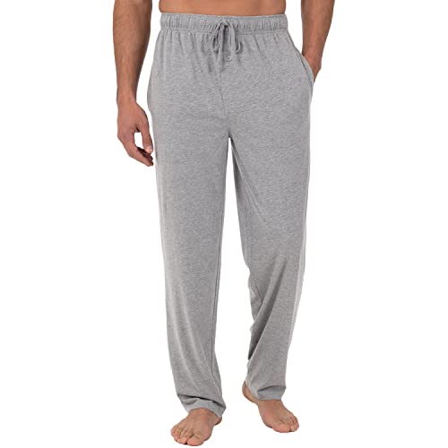 Fruit of the Loom Men's Extended Sizes Jersey Knit Sleep Pant (1-Pack), Light Grey Heather, X-Large - Image 1