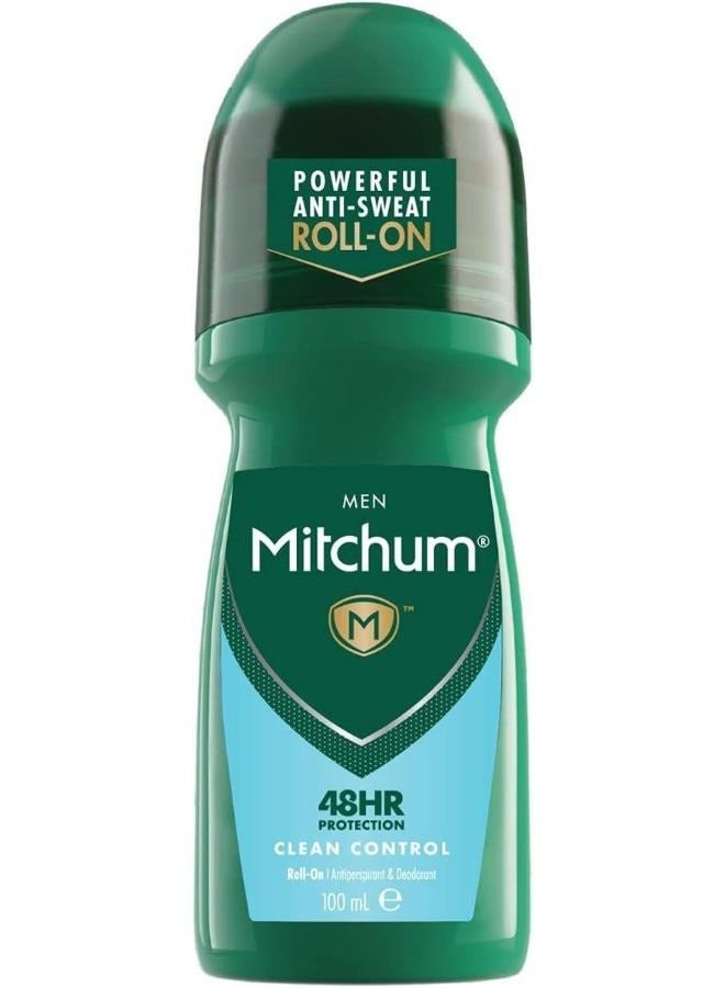 Mitchum Invisible Men Clean Control 48HR Protection Roll On Anti-Perspirant & Deodorant 100 ml