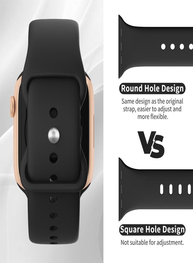 SuperNaNa Patenting Sport silicone Bands Compatible with Apple Watch Band 38mm 40mm 41mm 42mm 44mm 45mm 46mm 49mm for Women Men,Soft Sport Replacement Strap for iWatch Bands Series SE 10 9 8 7 6 5 4 3 2 1 Ultra - Image 2