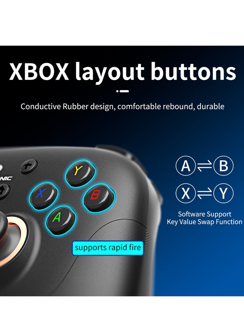 ANBERNIC  RG P01 High Cost Performance PC Controller PC Steam Switch Android IOS Conductive Rubber Bluetooth Wireless XBOX Layout 600mAh Dual Asymmetric Pendulum Motor  - Image 4