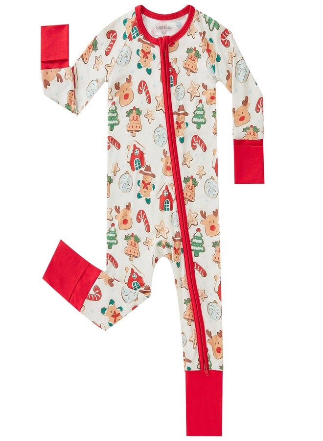 pureborn Baby Boys Girls Sleeper Viscose from Bamboo Pajamas 2-Way Zipper Snug Fit Sleepwear Merry Christmas 12-18 Months - Image 1