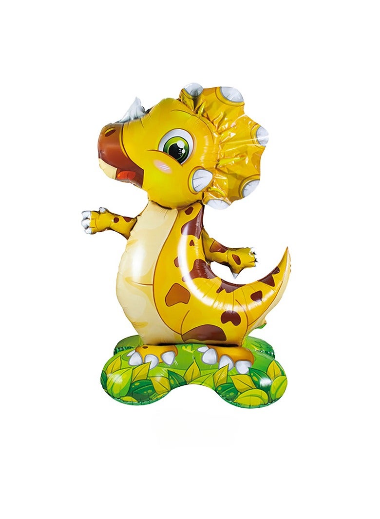 3 Pcs Standing Triceratops, Tyrannosaurus Rex Shaped Aluminum Film Balloon, Jurassic Dinosaur Theme Birthday Party, Baby Shower Creative Decoration Supplies - Image 2