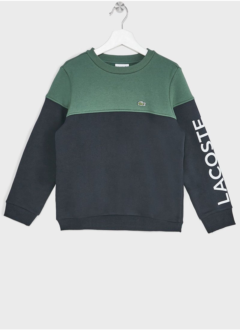 LACOSTE - Kids Color Block Side Logo Sweatshirt - Image 1