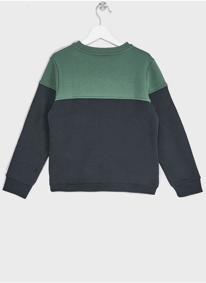 LACOSTE - Kids Color Block Side Logo Sweatshirt - Image 1