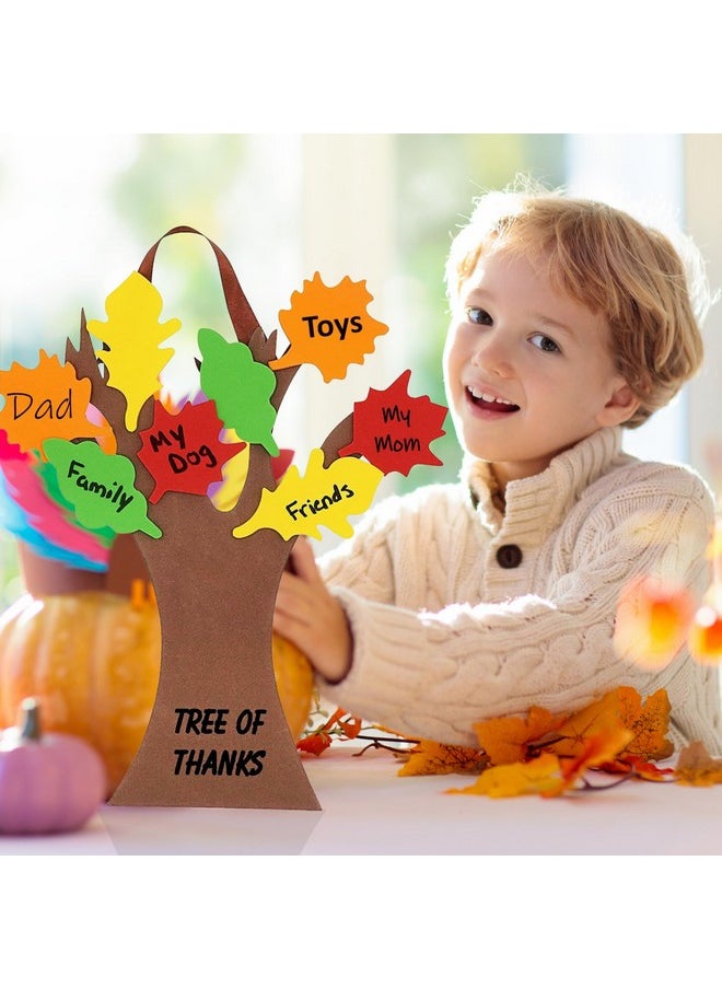 4E's Novelty 4E's Novelty Thankful Tree Craft Kit 12-Pack, Foam, Self-Adhesive - 11” Tree of Thanks, Thanksgiving Tree Craft, Ideal for Fall Crafts for Kids 4-8, Perfect Gratitude Tree Kit with Leaves to Write On  - Image 2