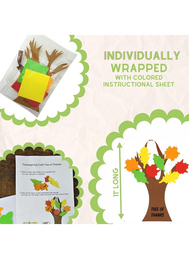 4E's Novelty 4E's Novelty Thankful Tree Craft Kit 12-Pack, Foam, Self-Adhesive - 11” Tree of Thanks, Thanksgiving Tree Craft, Ideal for Fall Crafts for Kids 4-8, Perfect Gratitude Tree Kit with Leaves to Write On  - Image 5