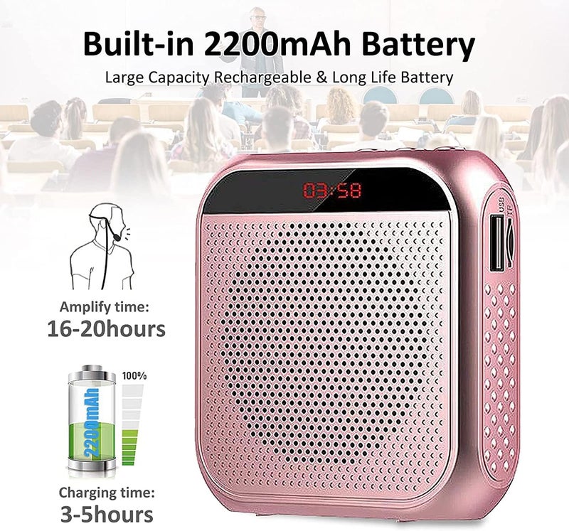 ELECDON Voice Amplifier with Wired Microphone Headset, Portable Rechargeable PA System Speaker Personal Microphone Speech Amplifier, Loudspeaker for Teachers, Tour Guides, Coaches, Metting, Yoga, Fitness - Image 5
