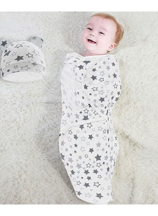 HOOKOR 6 PCS Baby Swaddle Blanket Wrap Cap Set Newborn Infant Sleep Sack With Caps 100% Breathable Cotton 0-4 Month - Image 4