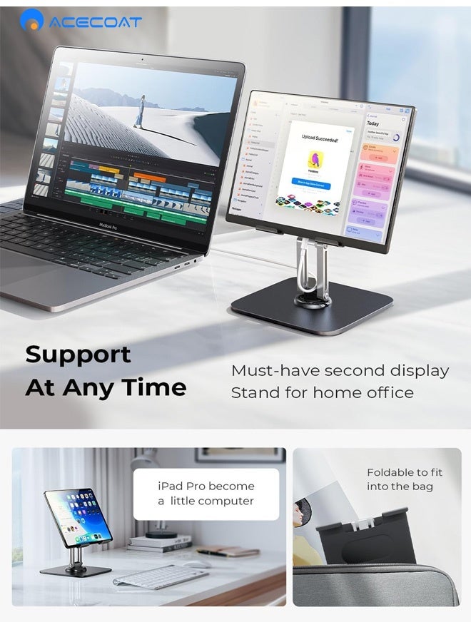 ACECOAT for iPad Stand Holder Adjustable Tablet Stand for Desk, 2025 for iPad Accessories Rotating Display Stand PC Office Accessories for Desk Women Kindle Table Mount/PS/Switch iPhone 12.9"-4.7" - Image 5
