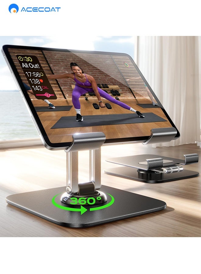 ACECOAT for iPad Stand Holder Adjustable Tablet Stand for Desk, 2025 for iPad Accessories Rotating Display Stand PC Office Accessories for Desk Women Kindle Table Mount/PS/Switch iPhone 12.9"-4.7" - Image 2