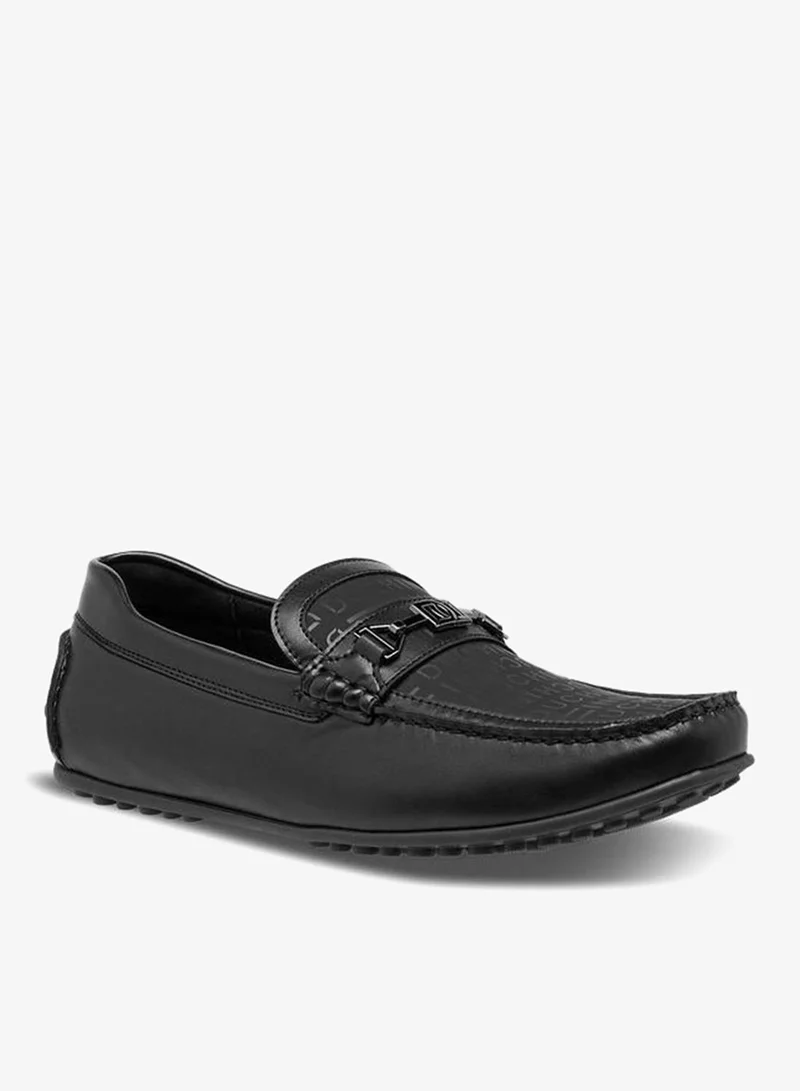 DUCHINI Men Monogram Print Slip-On Moccasins
