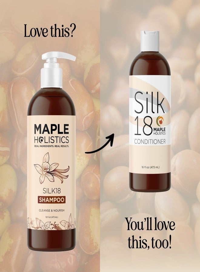مايبل هوليستكس شامبو مرطب للعناية بالشعر الجاف - شامبو سيلك 18 المتطور المضاد للتجعد فائق الترطيب للشعر المصبوغ مع أحماض أمينية حريرية وبروتينات نباتية - شامبو خالٍ من الكبريتات للرجال والنساء - Image 5