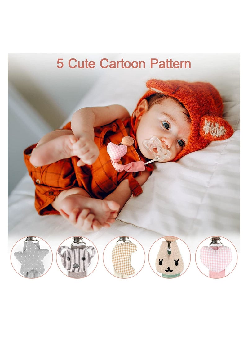 KASTWAVE Baby Pacifier Clip, Teether Toy Soothie Pacifier Holder Chewbeads, Infant Toddler Shower Gift Set Baby Boys Girls 5 pack - Image 5