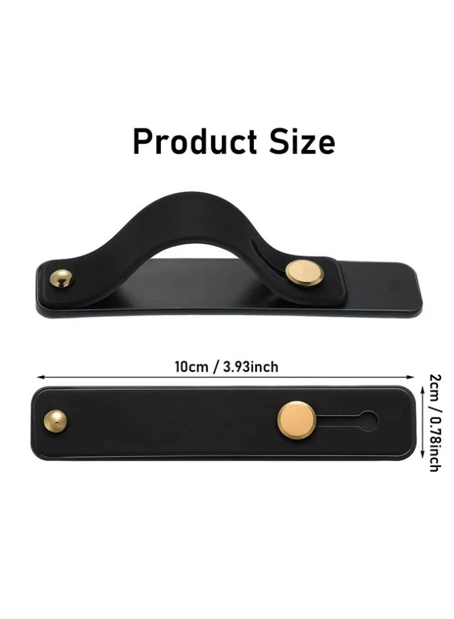 LEEKA Telescopic Phone Grip Holder with Finger Strap – Adjustable Stand for Smartphones with Enhanced Grip and Stability Grip Strap Black - Image 3