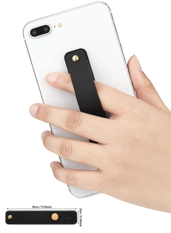 LEEKA Telescopic Phone Grip Holder with Finger Strap – Adjustable Stand for Smartphones with Enhanced Grip and Stability Grip Strap Black - Image 4