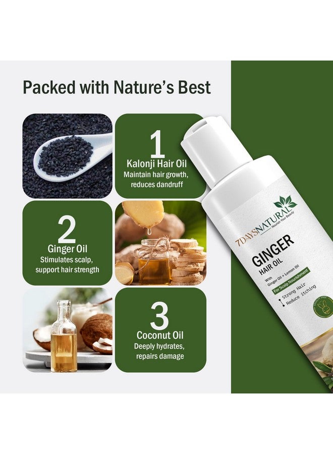 7 DAYS Ginger Hair Oil with Sunflower oil, Sesame Seed oil, Castor Oil & Ginger Oil - 100ml - Image 2